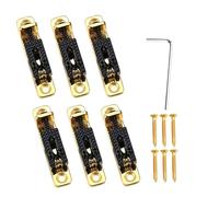 minkissy 3 Piezas Puente Guitarra Eléctrico de Metal Kit de Reemplazo Duradero Compatible con Varios Modelos Fácil Instalación Elegante Negro y Dorado