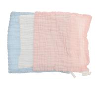 minkissy 3 piezas Toallas de Muselina para Niña Suaves y Transpirables como Toalla Facial Saliva y Paño para Eructos Colores Pastel Rosa Azul Blanco