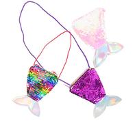 minkissy 3piezas Monedero de Sirena Purpurina Mini Bolsos Cruzados Portátiles para Niñas Decorativo para Fiestas