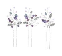 minkissy 3piezas Palillos Pelo Mujer Horquillas Gemas Accesorios Peinar Moños Elegantes