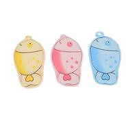 minkissy 3piezas Toalla De Baño Diseño De Pececito Toallas Exfoliantes Para Ducha Color Azul Amarillo y Rosa Para Recién Nacido