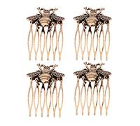 Minkissy 4 peines vintage para el pelo, diseño de abeja, diseño de animales, accesorios para el pelo, para bodas, banquetes y fiestas