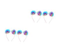 minkissy 4 Piezas accesorios para el cabello para mujeres diadema de niñas diademas de moda tiara tocado de bola de peluche sombreros lindo venda Pedazo de cabello sombrerería Perder