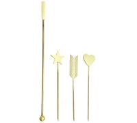 minkissy 4 Piezas Agitador De Uñas Pegatinas De Uñas Accesorios Para Uñas Herramientas Para Cutículas Arte De Uñas Para Esmalte En Gel Clavos Kit De Manicura Golden Aleación Reutilizable