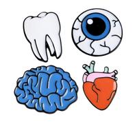 minkissy 4 Piezas Broche De Órgano Creativo Para Mujer Broche De Cerebro Ocular Para Chaqueta Cuello Bolso