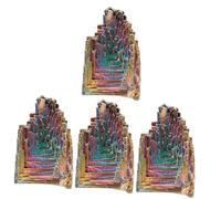 minkissy 4 Piezas Cristal de mineral de bismuto casamento decoração wedding decoration decoración decorate espécimen de cristal de bismuto artesanías de muestras de arte escritorio adornos