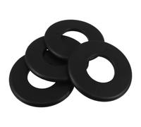 minkissy 4 Piezas Cubierta de Escalera de Piscina Negro Redonda de Plástico | Ajuste Firme, Bloquea Residuos y Cubre Orificios, para Mantenimiento de Piscina y Azulejos