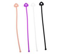 minkissy 4 Piezas De Silicona Cordón Cepillo De Pelo Cordón Antipérdida Champú Cuero Cabelludo Cepillo Titular Correa Cepillo De Ducha Correas De Cordón Para Baño Viaje