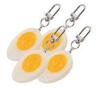 minkissy 4 piezas Decorativo de Huevo Cocido Simulado Colgantes de Delicados para Llaves y Decoración de Bolsas