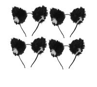 minkissy 4 Piezas Diadema Con Orejas De Cosplay De Orejas De Animales Aros De Pelo Peludos Banda De Pelo Lolita Diademas De Cosplay Peludas Negro El Plastico