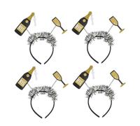 minkissy 4 Piezas Diademas Botella de para Fiesta de Año Accesorios Festivos para Mujer Complemento de Disfraz para Celebración