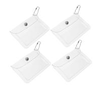 minkissy 4 Piezas Estuche Multifuncional Lindo Monedero Bolsa De Almacenamiento Multifuncional Monedero Infantil Bolsa De Tarjeta De PVC Monedero De PVC De Polivinilo Transparent