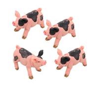 minkissy 4 Piezas Figuritas de Cerdo Miniatura de Resina Realistas de Adornos Pequeños para Decoración de Hogar y Oficina