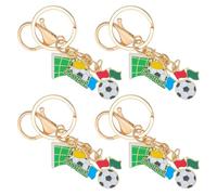 minkissy 4 Piezas Llavero de Fan de Fútbol Metálico Portátil Diseño Deportivo, Adecuado para Obsequios en Cumpleaños y Eventos para Aficionados al Deporte