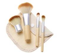 minkissy 4 Piezas Pincel De Maquillaje Profesional Maquinillas De Afeitar Diadema De Toalla Cosmético Máscara De Labios Cara De Vapor Espátula Cosmética Brocha Para Rubor Women De Madera