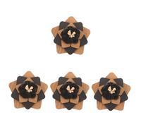 minkissy 4 Piezas Pines de solapa flores patas formal broches Blazer Men boda pin boutonniere para hombre pin de solapa de flor Pins para chaquetas alfiler decorativo para el ojal de madera
