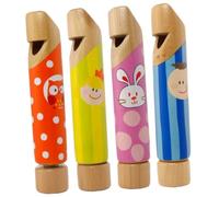 minkissy 4 Piezas Silbatos de Madera Deslizantes para Instrumentos Musicales Infantiles Educativos Juguetes Sonoros Resistentes para Desarrollo Musical y Diversión