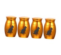 minkissy 4 Piezas urna de niños Piedras de jardín conmemorativas para Mascotas ataúdes para Perros conmemorativo de Mascota Gatos y Perros Adornos Acero Inoxidable