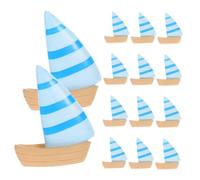 minkissy 40 Piezas Miniatura de Barco de Vela Decoración Náutica Azul para Micro Paisajismo Fiesta de Playa Verano