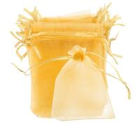 minkissy 400 Piezas Bolsa De Gasa De Color Sólido Pequeñas Bolsas De Cordón Bolsas De Organza Decorativas Favor De La Boda Bolsas Para Fiesta Bolsas Transparentes Para Favores Tela Golden