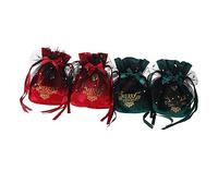 minkissy 4piezas Bolsa De Terciopelo Navideña Bolsas De Manzanas Navideñas Para Dulces Adornos De Hogar Colgantes Para Árbol De Navidad Artículos Navideños