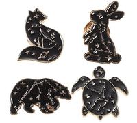 minkissy 4piezas Broches De Aleación Para Suéteres De Dibujos Animados Adorables Broches Pecho Adornos Para Ropa Sombrero Emblema Animal De Estilo De Tortuga Liebre y Decorativos Para