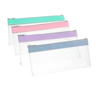 minkissy 4piezas Cartera Transparente Esmerilada para Sobres Cheques y Presupuestos con Cremallera Segura y Reutilizable para Banco o Finanzas