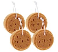 minkissy 4piezas Esponja De Baño Redonda Esponja Vegetal De Lufa Para Ducha Exfoliante Corporal Baño Para Cuidado Personal La Ducha