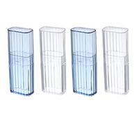 minkissy 4piezas Porta-cuerdas y Contenedor Para Discos De Algodón Hisopos y Palillos De Dientes Cajas Transparentes Para Mantener y Ordenado