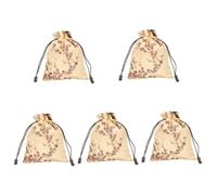 minkissy 5 Bolsas Enrollables Para Joyas Con Cordón Bordado Para Artículos Pequeños Recuerdos De Viaje Y Fiestas.