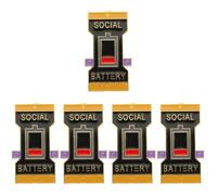 minkissy 5 Broches Para Ropa Bufandas Imperdibles Batería Social Para Mujer Símbolo De Psicología Adorno De Aleación