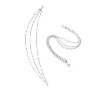 minkissy 5 Pares encantos para zapatillas de deporte con cuentas nombre cordón oro delicado Hechizas cadenas de zapatos joyería de la cadena del zapato encanto del zapato pedrería Plata