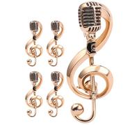 minkissy 5 Piezas Broche de Notas Musicales y Micrófono Retro Pin de Elegante para Accesorios de Moda para Conciertos y