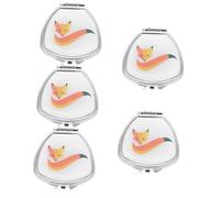 minkissy 5 Piezas De De Metal Organizador De Joyas De Viaje Poseedor Dispensador De Mini Pastillero Lupa Del Tamaño De Una Tarjeta De Crédito Pastillero Pequeño