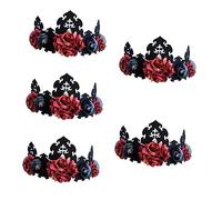 minkissy 5 Piezas De Halloween Guirnalda De Tiara Floral De Halloween De Pelo Del Bosque Dia De Muertos Tocado Guirnalda De Cabeza Venda Novia Víspera De Todos Los Santos
