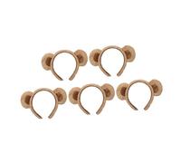 minkissy 5 Piezas Diadema Con Orejas De Oso Diadema De Orejas Marrones Banda Para El Cabello De Halloween Bear Gorros Para Diademas De Fiesta De Cosplay De Halloween Brown Tela