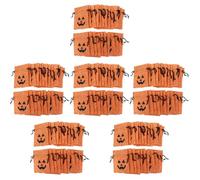 minkissy 6 Juegos Bolsa De Dulces Bolsa De Cordón De Halloween Mini Bolso Bolsas De Navidad Tratar Bolsas Bolso Del Favor De Fiesta Calabaza Mochilas De Cuerdas Orange Lino 25 Piezas * 6