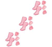 minkissy 6 juegos de calcetines hidratantes de spa, calcetines hidratantes para pies, máscara de pies, herramientas hidratantes para pies y uñas, guantes hidratantes, guantes de algodón