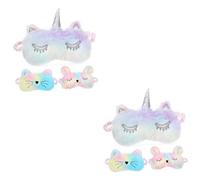 minkissy 6 para ojos vendados para dormir para niños, conveniente cubierta de ojos para viajes, sombras para dormir, unicornio, conejo, poliéster, pasta de frijoles, oficina, 6 unidades