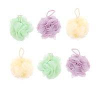 minkissy 6 Piezas Bola De Baño Puf De Ducha De Baño Esponja Puf De Ducha De Malla Esponja De Baño De Malla Esponja De Baño Infantil Coletero Corporal Exfoliante Esponja Bebe Bebé Tina Suave