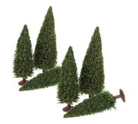 minkissy 6 Piezas de Árboles Miniatura de Pino en Color Verde Militar, Modelos de Construcción de 9 Cm, 10 Cm y 12.5 Cm para Decoración de Paisajes y Diseño DIY de Maquetas Ferroviarias