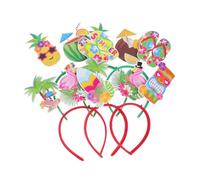 minkissy 6 Piezas Hawaiian Party Hair Bands Luau Headwear For Children Pineapple Flamingo Palm Tree Tropical Accessories For Beach Birthday Pool Decor