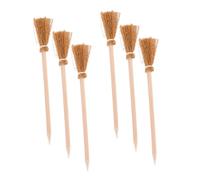 minkissy 6 Piezas Lápices de Escoba de Bruja de Lápices Portátiles para Pintura y Escritura Material de Natural para Halloween y Fiestas Temáticas Decoración Creativa y