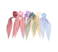 minkissy 6 Piezas Lazo Para El Pelo Floral Pañuelo Para El Pelo Lindos Lazos Para El Cabello Cintas Para El Pelo Soportes De De Caballo De Tela Gomas Para Mujer Paño