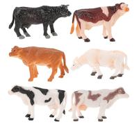 minkissy 6 Piezas Miniatura de Ganado Realista Figuras de Vacas de Duradero para Decoración de Jardines Miniatura y Juguetes Educativos de Granja