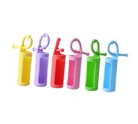 minkissy 6 Piezas Protector para Aceite Esencial Funda portabotellas Enrollable Caja de Botella de Rodillos Llavero Porta Botella Llavero liquido Tapa de Botella de Rodillo Funda Protectora