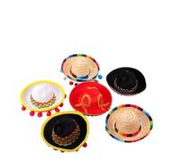 minkissy 6 Piezas Sombrero Mexicano Mini Accesorio para Fiesta y Festival de Gorro para Mujeres