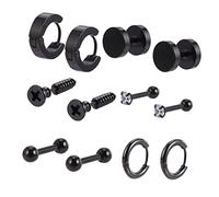 minkissy 6Pares Of Stainless Steel Punk Ear Studs And Earrings Non Fading Stylish Ear Accessories For Men And Women For Everyday Wear And Special Occasions