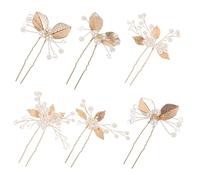 minkissy 6piezas Accesorios Cabello De Novia De Horquillas De Perlas y De Boda Cristales Decoraciones Para De Honor Elegante y Resistente Para Nupciales