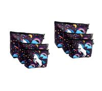 minkissy 6piezas Bolsa De Almacenamiento De Unicornio Set De Neceser De Viaje para Cosméticos y Accesorios Diseños Divertidos y Funcionalidad Práctica para Uso Casa y Viajes